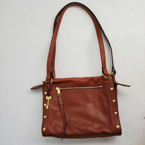 Fossil Allie Brown Leather Satchel Shoulder Bag Handbag ZB7896213 $198 - Picture 2 of 16